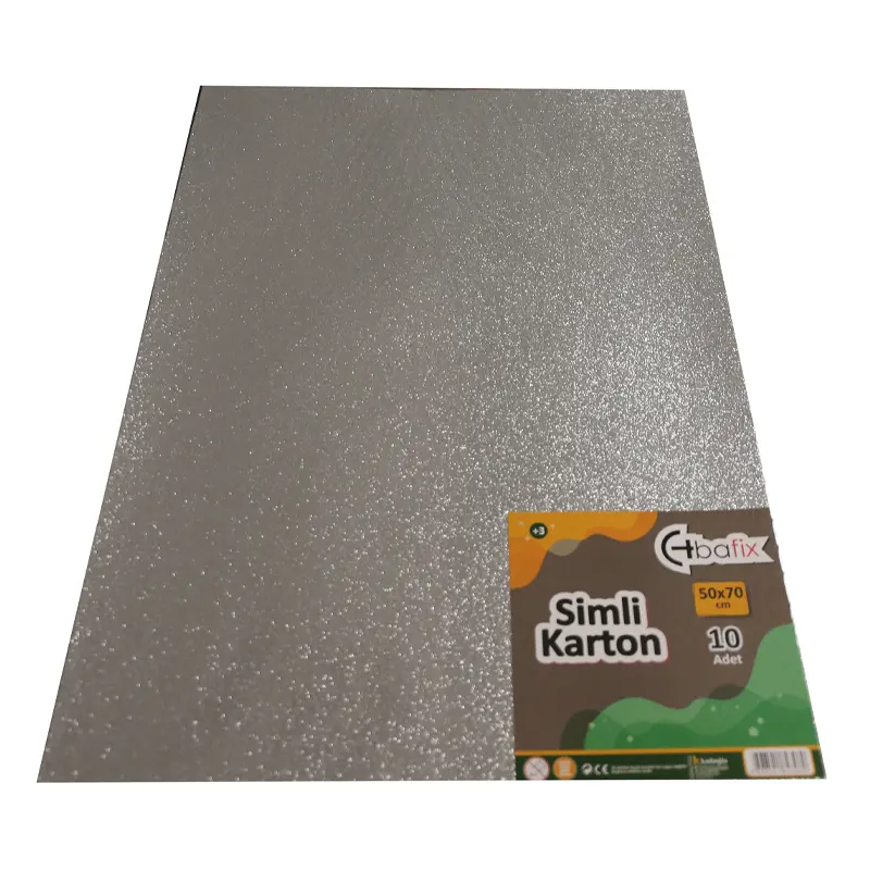 Bafix Simli Karton Gümüş (Silver) 50x70cm 10 Lu Paket