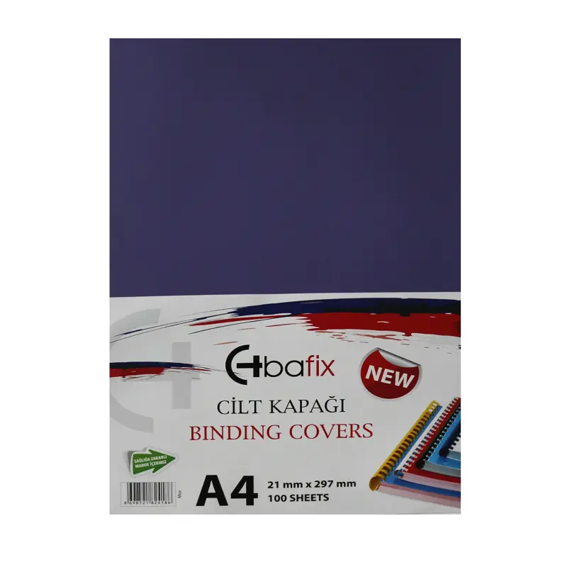 Bafix Plastik Cilt Kapağı Opak Mor A4 160 Micron 100 Lü Paket