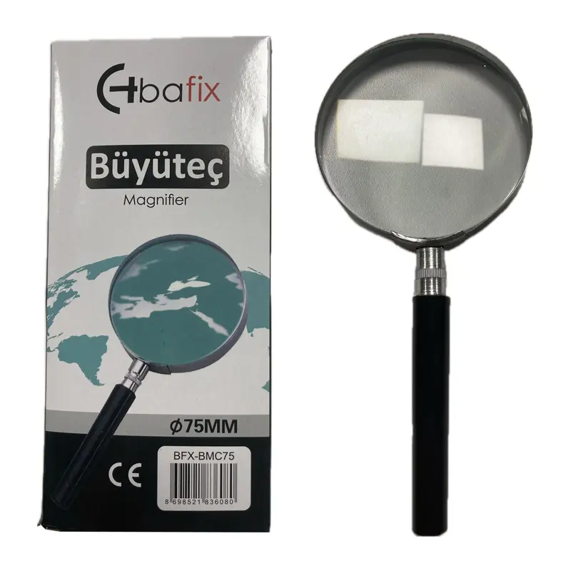 Bafix BMC75 Metal Çerçeveli Cam Büyüteç 75mm 10 Lu Paket