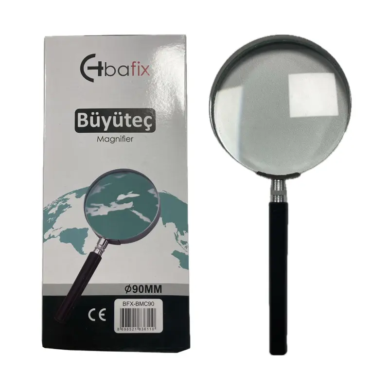 Bafix BMC90 Metal Çerçeveli Cam Büyüteç 90mm 10 Lu Paket