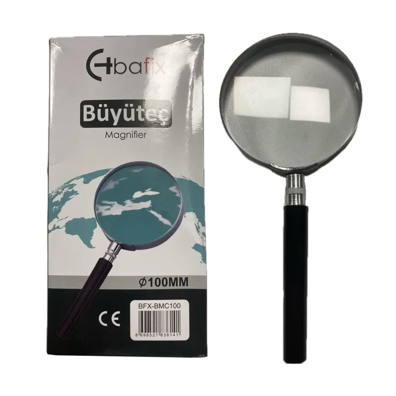 Bafix BMC100 Metal Çerçeveli Cam Büyüteç 100mm 10 Lu Paket