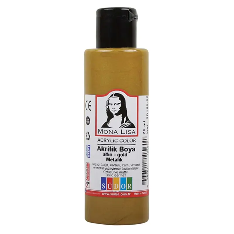 Mona Lisa SD160-02 Akrilik Boya 70 ML Altın x 12 Li Kutu
