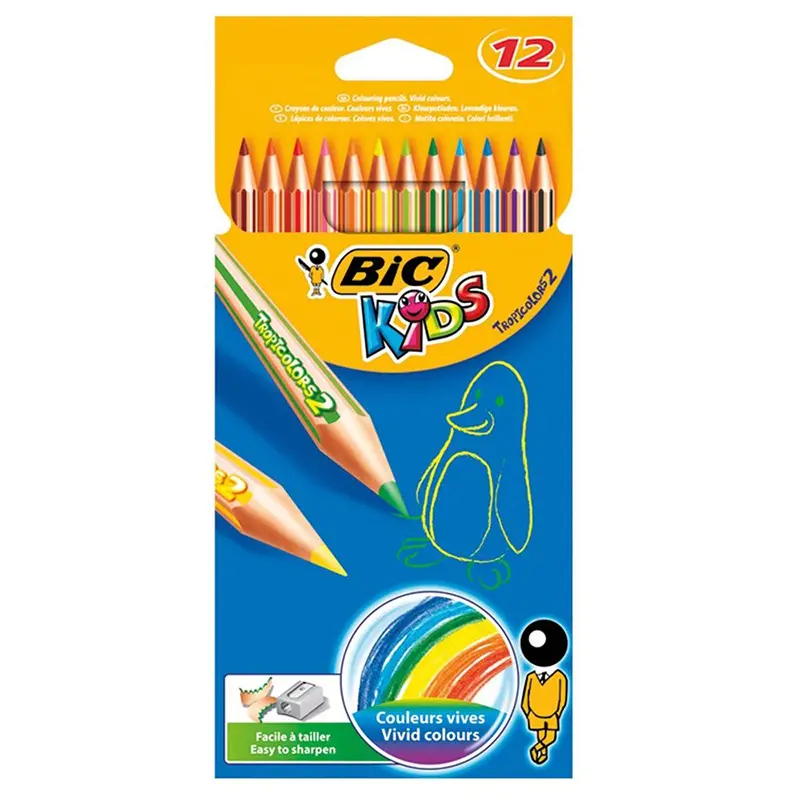 Bic 832566 TropicolorS2 Kuru Boya Tam Boy 12 Renk