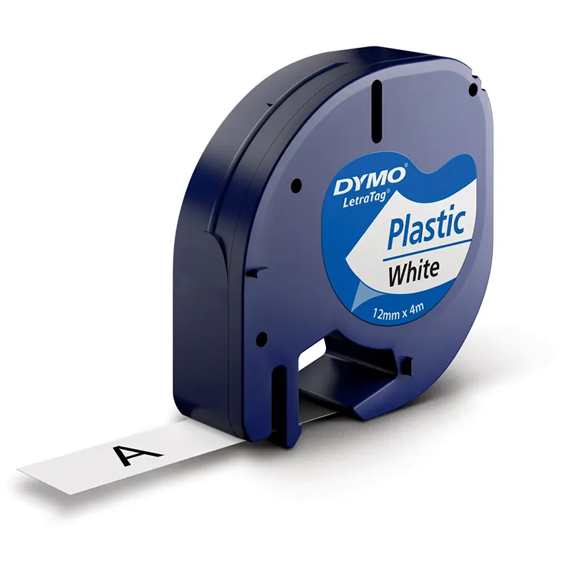 Dymo 91201 Letratag Plastik Şerit 12mm x 4 Metre Beyaz