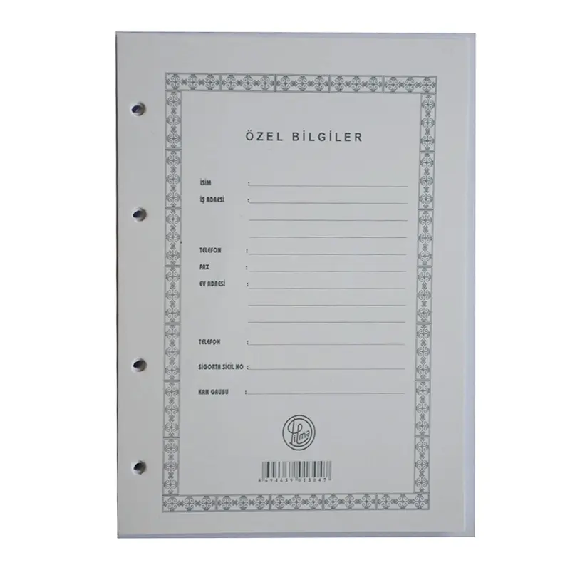 Dilman 1303 Cari Hesap Klasörü Yedeği A4 100 Yaprak