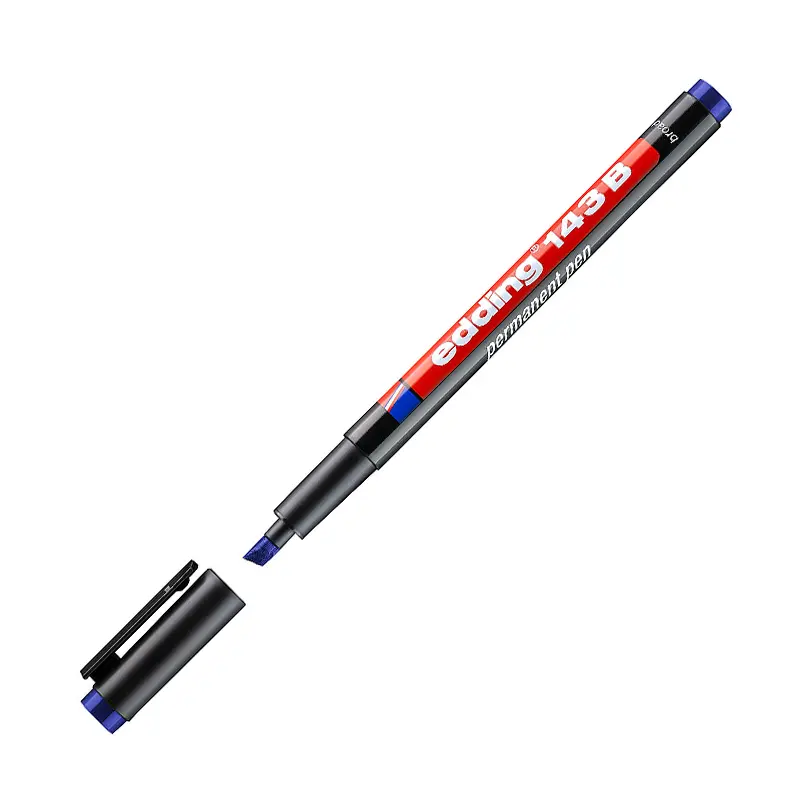 Edding 143B Kesik Uç Permanent Asetat Kalemi 1-3mm Mavi 10 Lu Kutu