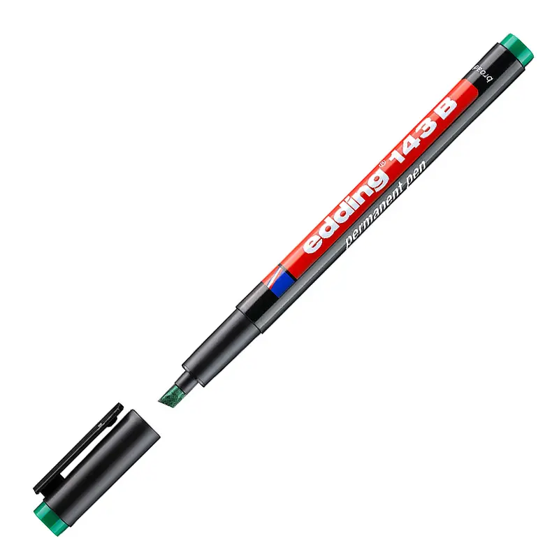 Edding 143B Permanent Asetat Kalemi (B) Seri 1-3mm Yeşil 10 Lu Kutu