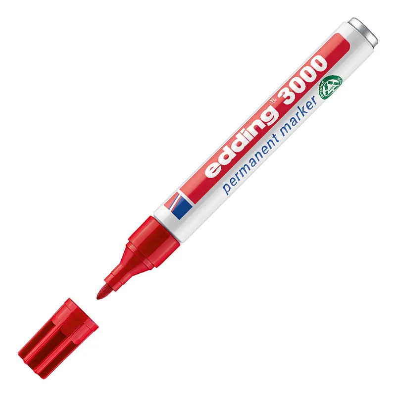 Edding 3000 Permanent Markör Yuvarlak Uçlu 1.5-3.0mm Kırmızı 10 Lu Kutu