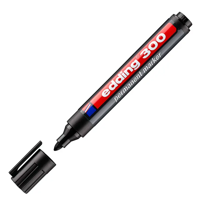 Edding 300 Permanent Markör Yuvarlak Uçlu 1.5-3.0mm Siyah 10 Lu Kutu