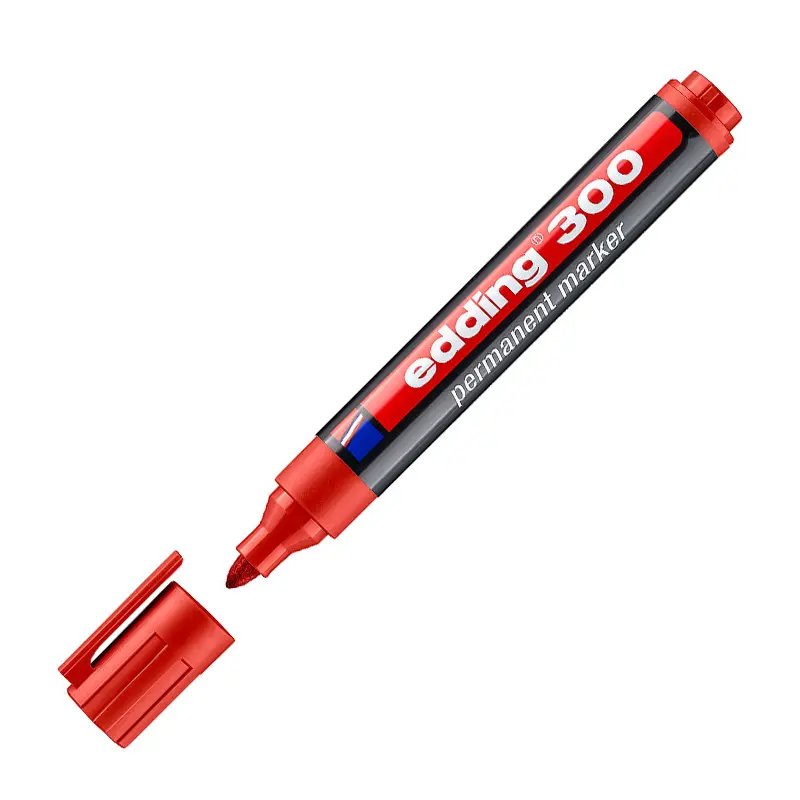 Edding 300 Permanent Markör Yuvarlak Uçlu 1.5-3.0mm Kırmızı 10 Lu Kutu
