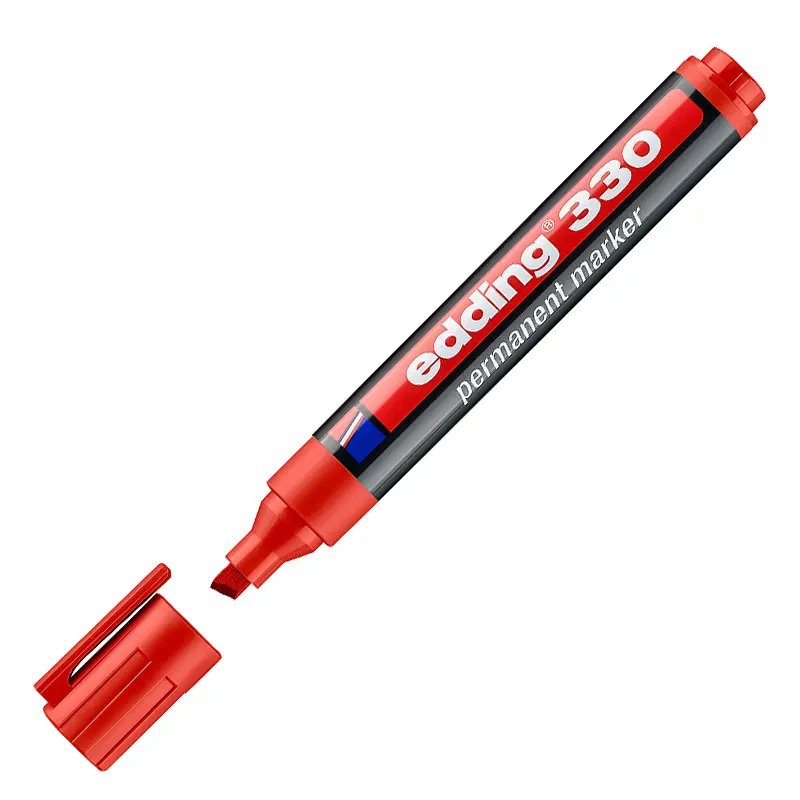 Edding 330 Permanent Markör Kesik Uçlu 1-5mm Kırmızı 10 Lu Kutu