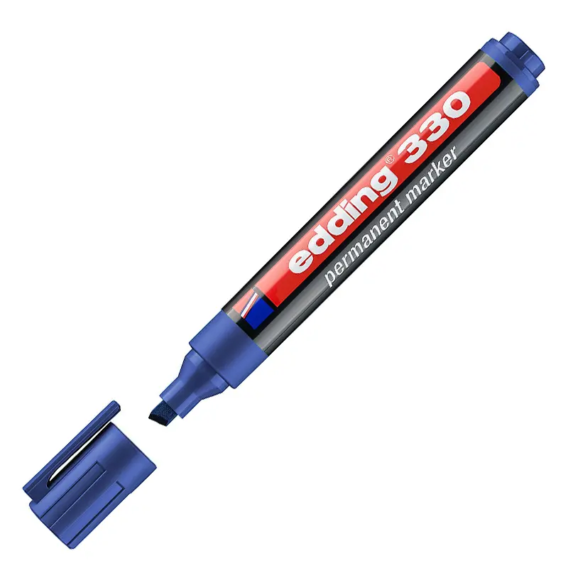 Edding 330 Permanent Markör Kesik Uçlu 1-5mm Mavi 10 Lu Kutu