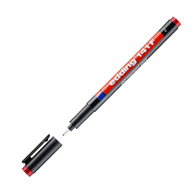 Edding 141F Seri Permanent Asetat Kalemi 0.6mm Kırmızı 10 Lu Kutu