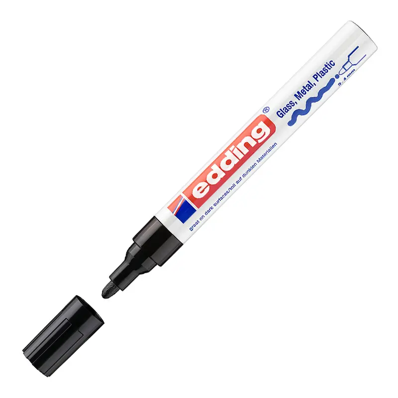 Edding 750 Boya Dekor Markörü Yuvarlak Uçlu 2-4mm Siyah 10 Lu Kutu