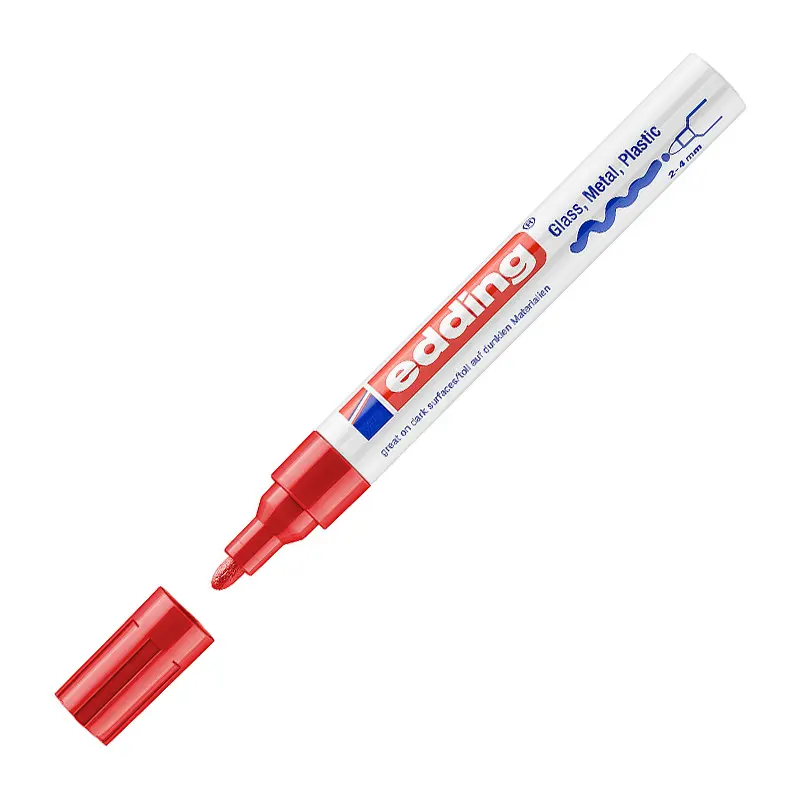 Edding 750 Boya Dekor Markörü Yuvarlak Uçlu 2-4mm Kırmızı 10 Lu Kutu