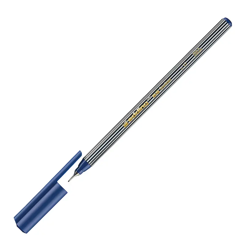 Edding 55 İnce Uçlu Keçeli Kalem 0.4mm Çelik Mavisi 5 Li Paket