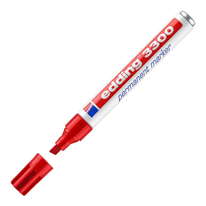 Edding 3300 Permanent Markör Kesik Uçlu 1-5.0mm Kırmızı 10 Lu Kutu