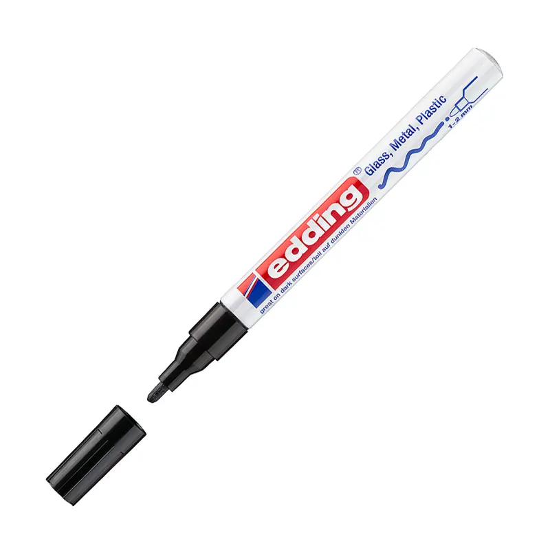 Edding 751 Boya Dekor Markörü Yuvarlak Uçlu 1-2 mm Siyah 10 Lu Kutu