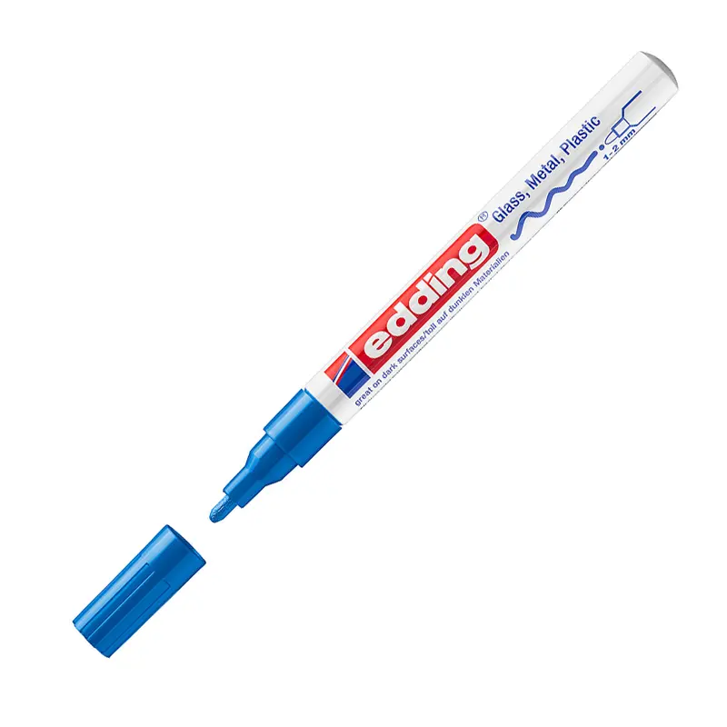 Edding 751 Boya Dekor Markörü Yuvarlak Uçlu 1-2 mm Mavi 10 Lu Kutu