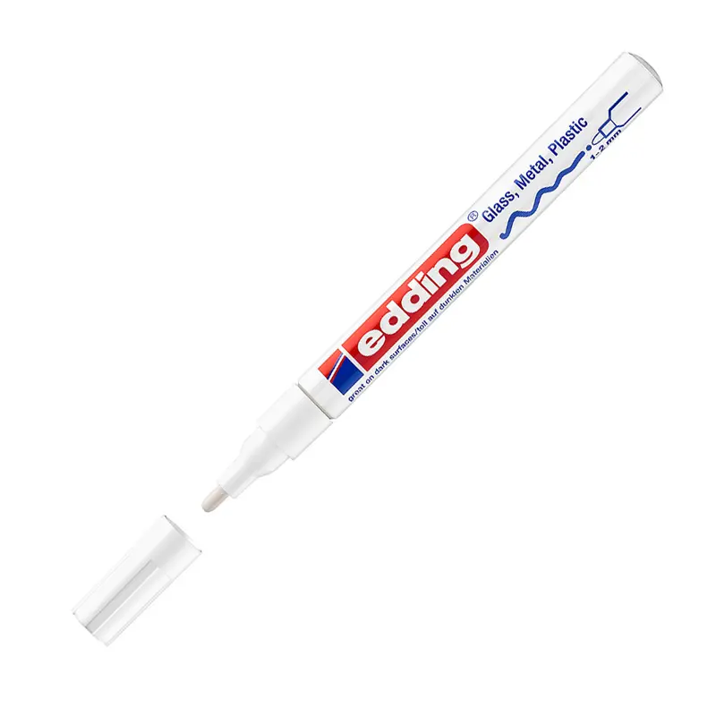 Edding 751 Boya Dekor Markörü Yuvarlak Uçlu 1-2 mm Beyaz 10 Lu Kutu