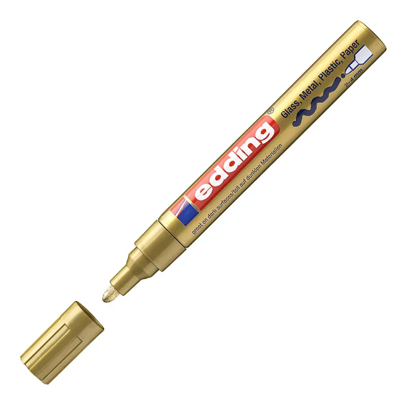 Edding 750 Boya Dekor Markörü Yuvarlak Uçlu 2-4mm Altın 10 Lu Kutu
