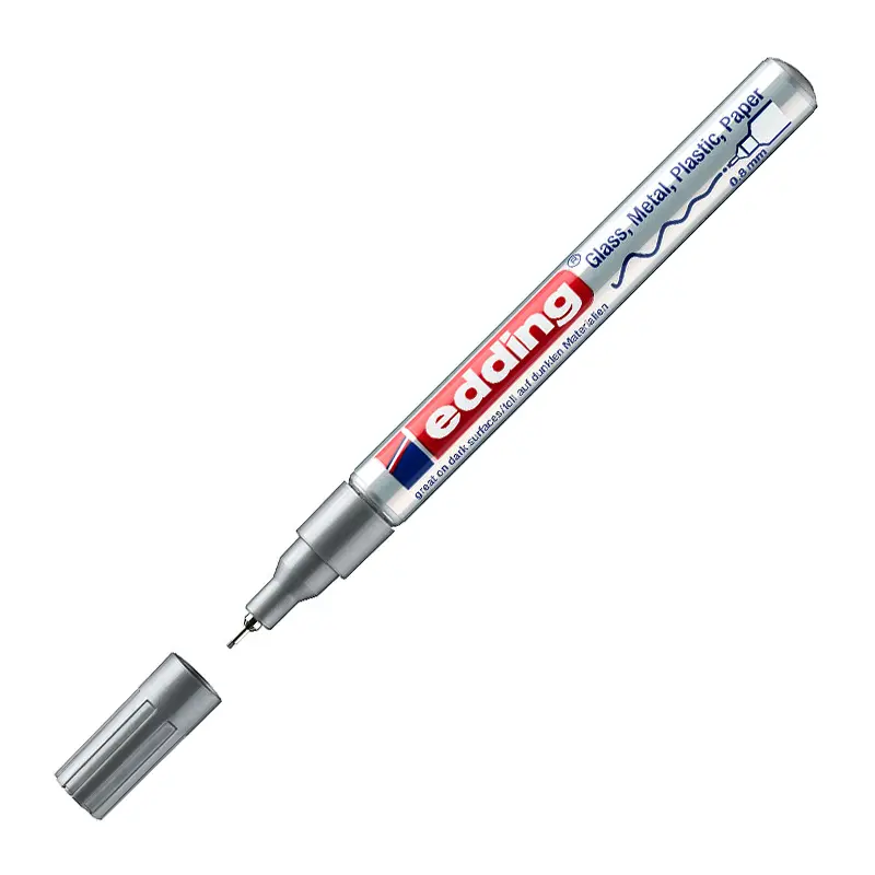 Edding 780 Boya Dekor Markörü Yuvarlak Uçlu 0.8mm Gümüş 10 Lu Kutu