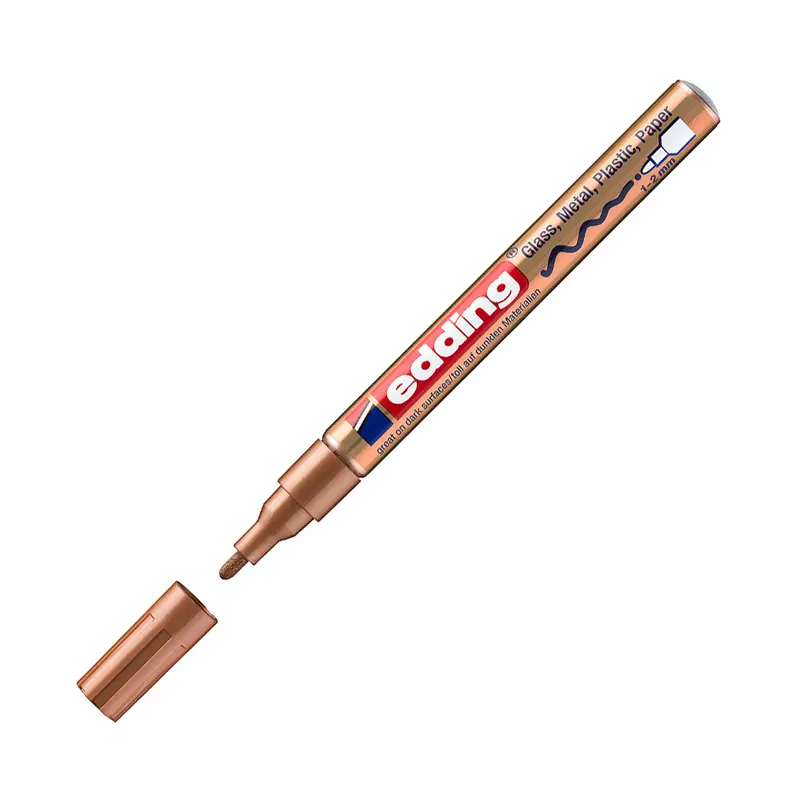 Edding 751 Boya Dekor Markörü Yuvarlak Uçlu 1-2 mm Bakır 10 Lu Kutu