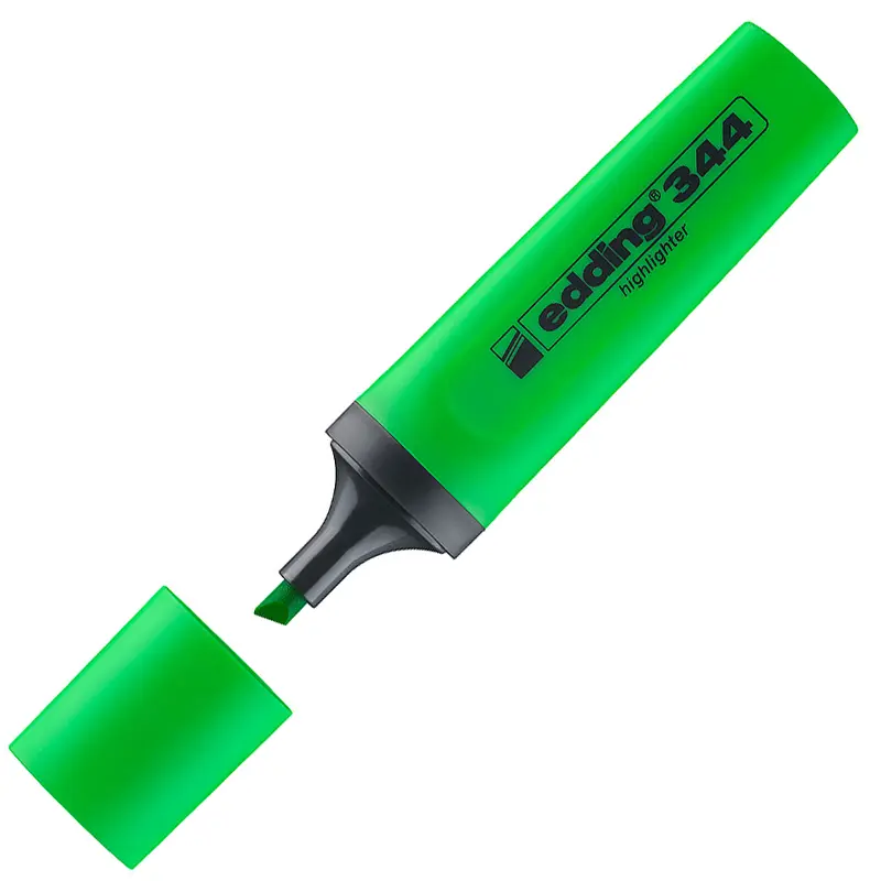 Edding 344 Kesik Uç 2-5 mm Fosforlu Kalem Yeşil 10 Lu Kutu