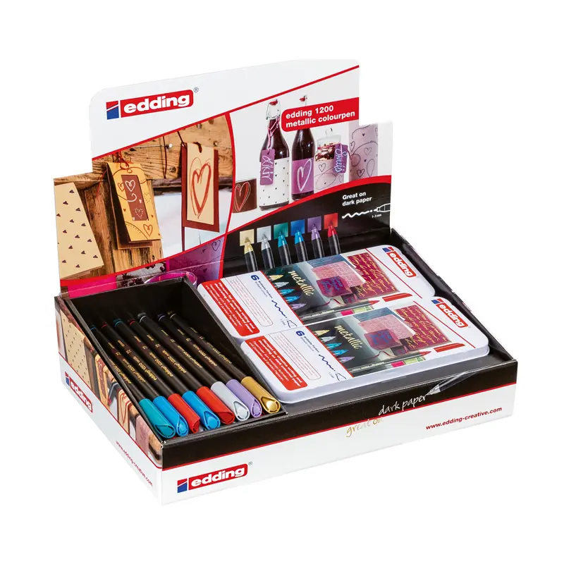 Edding 1200 Karışık Renkli Grafik Kalemi 6 Lı Metalik Set