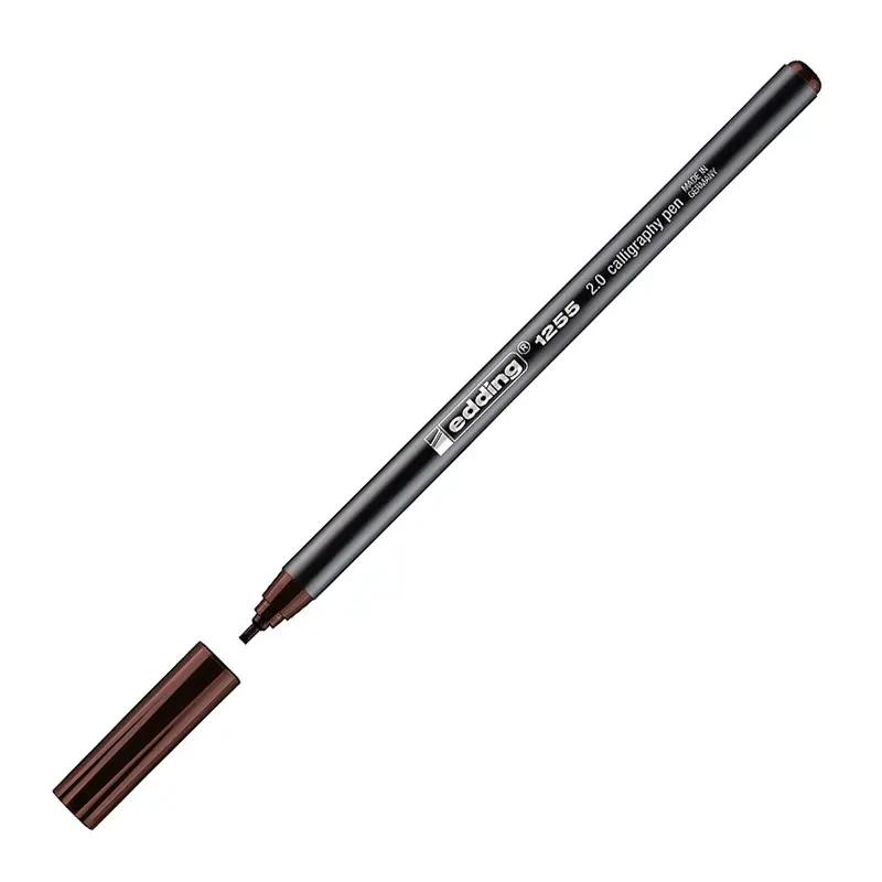 Edding 1255 Kesik Uçlu Kaligrafi Kalemi 2 mm Kahverengi 10 Lu Kutu
