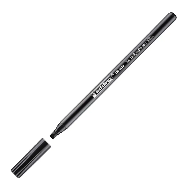 Edding 1255 Kesik Uçlu Kaligrafi Kalemi 5 mm Siyah 10 Lu Kutu