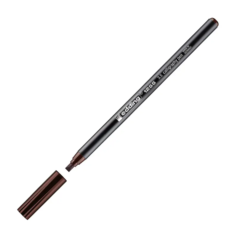 Edding 1255 Kesik Uçlu Kaligrafi Kalemi 3.5 mm Koyu Kahve 10 Lu Kutu