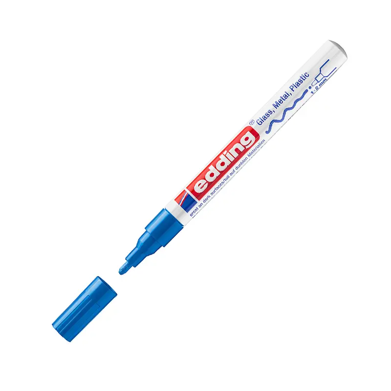 Edding 751CR Boya Dekor Markörü Yuvarlak Uçlu 1-2 mm Mavi 10 Lu Kutu