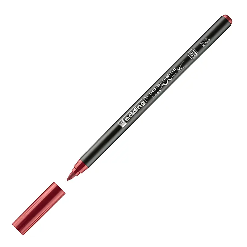 Edding 4200 Fırça Uçlu Porselen Kalemi 1-4.0mm Bordo 10 Lu Kutu