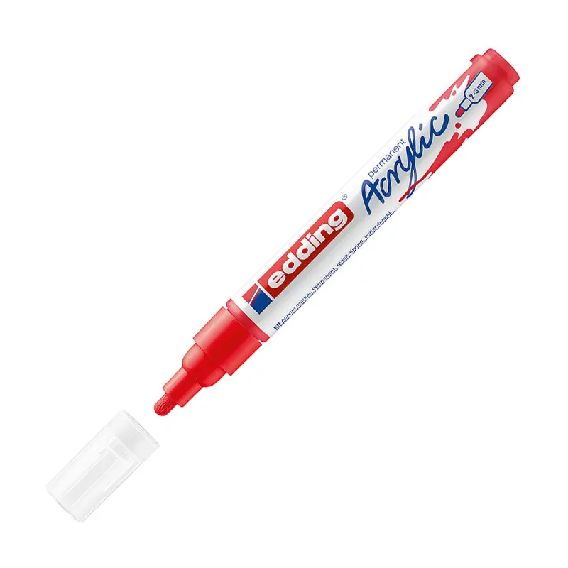 Edding 5100 Akrilik Orta Uçlu Markör 2-3 mm Trafik Kırmızı 10 Lu Kutu