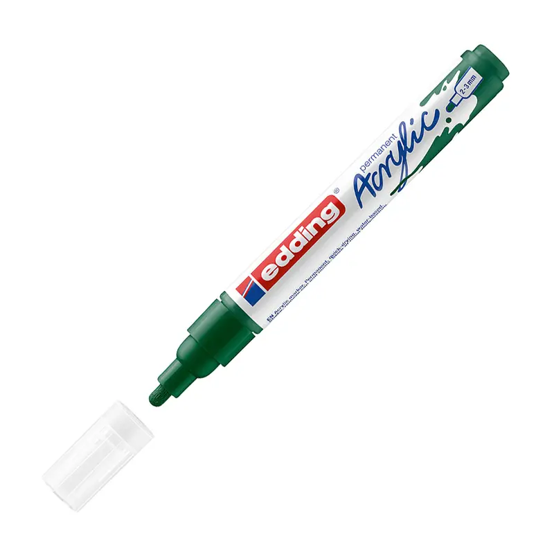 Edding 5100 Akrilik Orta Uçlu Markör 2-3 mm Yosun Yeşili 10 Lu Kutu