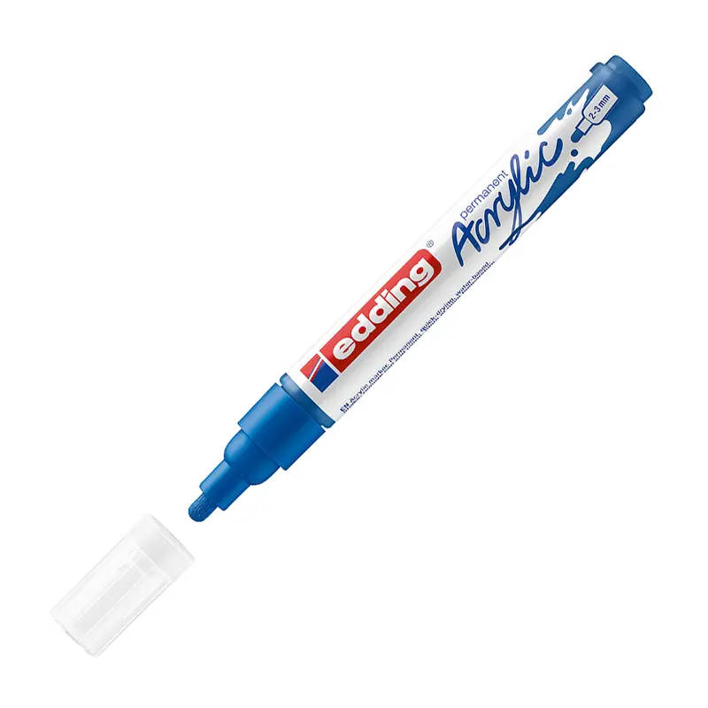 Edding 5100 Akrilik Orta Uçlu Markör 2-3 mm Anzer Mavi 10 Lu Kutu
