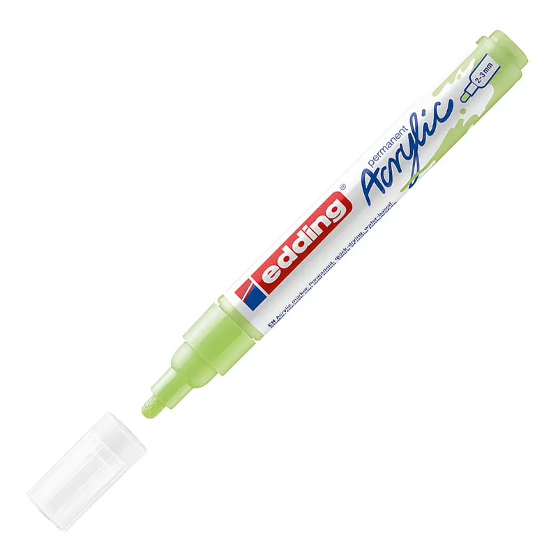 Edding 5100 Akrilik Orta Uçlu Markör 2-3 mm Pastel Yeşil 10 Lu Kutu