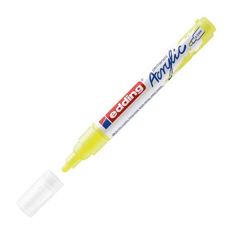 Edding 5100 Akrilik Orta Uçlu Markör 2-3 mm Fosforlu Sarı 10 Lu Kutu