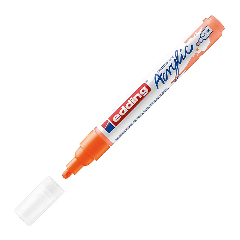 Edding 5100 Akrilik Orta Uçlu Markör 2-3 mm Fosforlu Turuncu 10 Lu Kutu