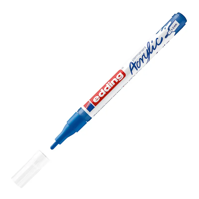 Edding 5300 Akrilik İnce Uçlu Markör 1-2 mm Anzer Mavi 10 Lu Kutu