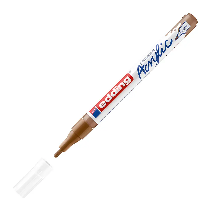 Edding 5300 Akrilik İnce Uçlu Markör 1-2 mm Fındık Kahvesi 10 Lu Kutu
