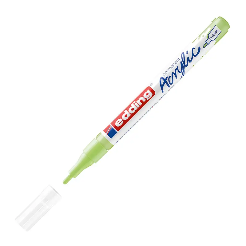 Edding 5300 Akrilik İnce Uçlu Markör 1-2 mm Pastel Yeşil 10 Lu Kutu