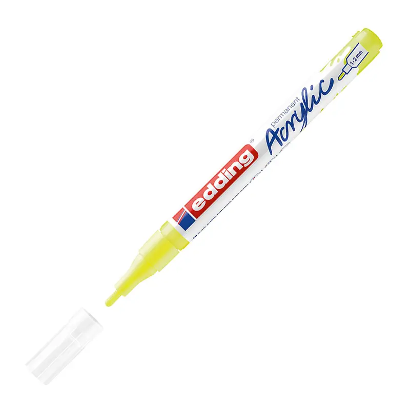 Edding 5300 Akrilik İnce Uçlu Markör 1-2 mm Fosforlu Sarı 10 Lu Kutu