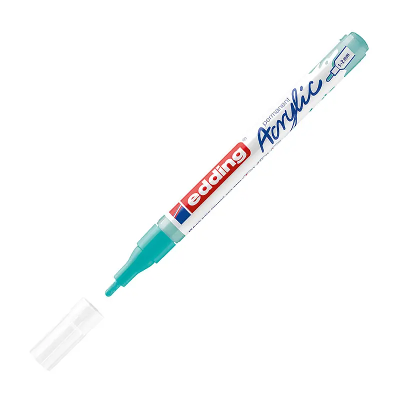 Edding 5300 Akrilik İnce Uçlu Markör 1-2 mm Parlak Turkuaz 10 Lu Kutu