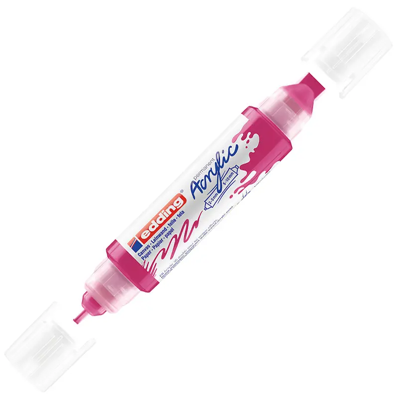 Edding 5400 3D Double Liner Çift Uçlu 2-3 mm ve 5-10 mm Akrilik Boyama Markörü Telemagenta 5 Li Paket