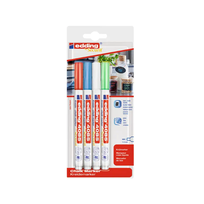 Edding 4085 Cam Kalemi 1-2 mm 4 Lü Blister