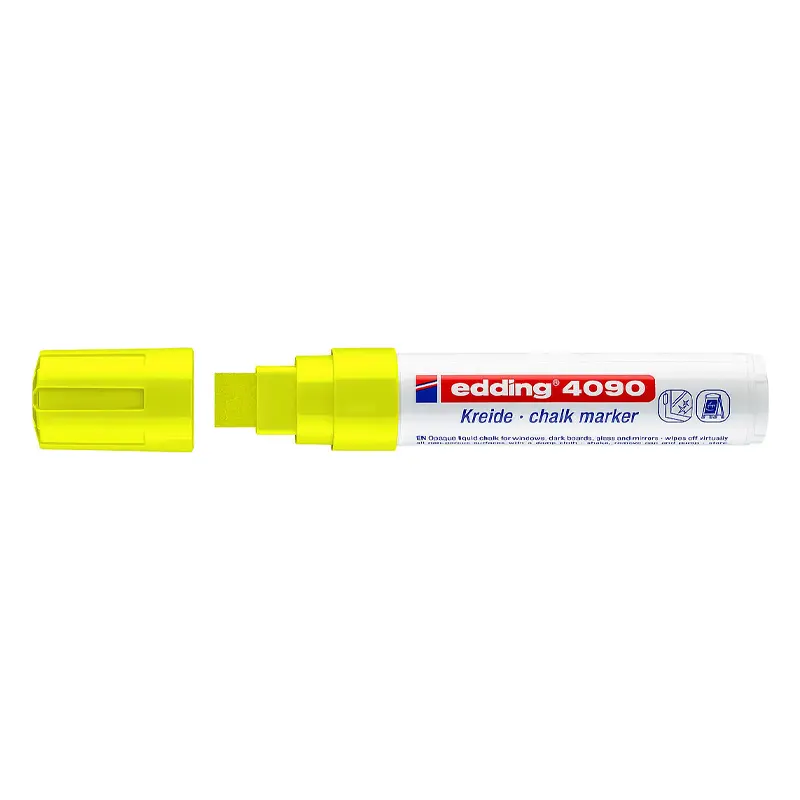 Edding 4090 Cam Kalemi Kesik Uçlu Fosforlu Sarı 5 Li Kutu