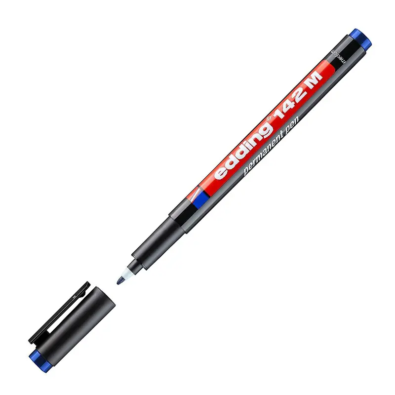 Edding 142M Permanent Asetat Kalemi (M) Seri 1 mm Mavi 10 Lu Kutu