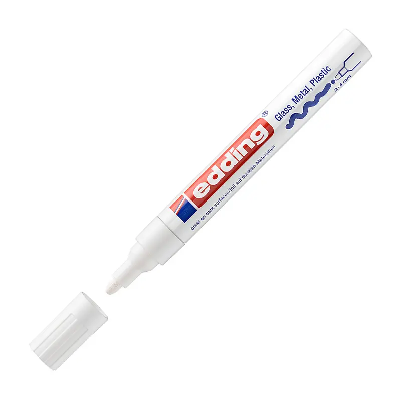 Edding 750 Boya Dekor Markörü Yuvarlak Uç 2-4mm Beyaz 10 Lu Kutu